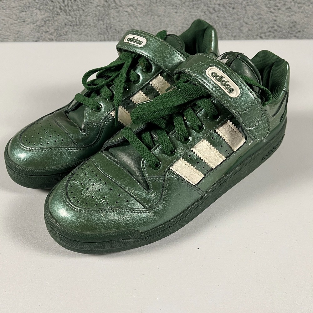 Vintage Adidas Forum Low Sneaker Mens 9 Rare Green 2001 Patent Leather 677764
